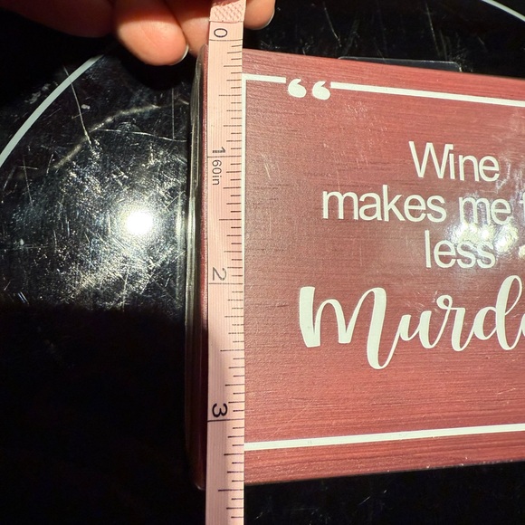 ๐ Little wood block with wine quote. Wine-colored fun. Plastic wrapped. - Picture 5 of 5